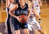 Har-Ber junior post Caroline Eubanks, center, moves to score as Fayetteville seniors Clair Childers, left, and Emma Clay, right, reach to defend on Feb. 22 during the second half of the Lady Bulldogs’ 57-49 win at Fayetteville High.