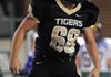 West Fork’s Christopher Worley celebrates after a tackle Nov. 11 at Tiger Stadium in West Fork for the first-round of the 3A football playoffs against Mayflower High School.