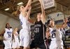 Siloam Springs’ Emery Rakestraw, center, shoots the ball under pressure from Rogers’ Sarah Grace Groves, left, and McKinzie James on Saturday during the Lady Bulldog Classic championship game in Fayetteville.