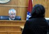 Ernest Cate, Springdale District Court Judge, talks Wednesday to a woman appearing in his courtroom for driving without a license. An increasing number of people arrested for no driver’s license have insurance. Cate’s concern over driver’s licenses is the safety of those driving or walking in Springdale. “We have to have our rules enforced,” Cate said. “If they aren’t, we’d have 12-year-olds driving on the interstate. Our streets would not be safe.”
