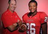 Deon Clay, right, and Mike Adams, both of Farmington High School, were named the 2011 Small School Player and Coach of the Year.
