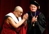 Chancellor David Gearhart, right, joins in the welcome for His Holiness the Dalai Lama May 11 at the University of Arkansas in Fayetteville. Of course, the Dalai Lama wasn’t the only celebrity to visit Northwest Arkansas in 2011, but it could be argued that from announcement to aftermath, his visit had a pervasive and lasting impact.
