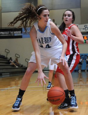 Springdale Har-Ber High hosts Farmington High Nov. 22 at Wildcat Arena in Springdale. The Lady Wildcats beat the Lady Cardinals, 49-32.