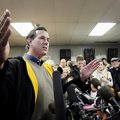Former Pennsylvania Sen. Rick Santorum speaks during a campaign stop at the Rising Sun Cafe, on Mond...