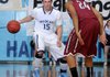 Springdale Har-Ber’s Jacob Berry, left, looks for a route around Springdale High’s Chasen Williamson on Tuesday in Wildcat Arena. Berry and the Wildcats will host Rogers High tonight in a 7A-West Conference game.
