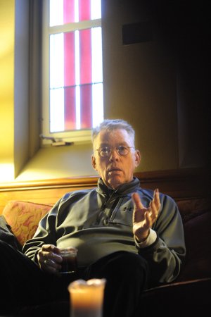 Nick Cole speaks about centering prayer Thursday at St. Paul’s Episcopal Church in Fayetteville.
