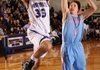 Caleb Waitsman, a Fayetteville junior forward, scores in transition ahead of Fort Smith Southside senior forward Samuel Ross on Tuesday at Fayetteville High.