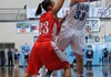 TO THE HOOP Fort Smith Northside’s Courtney Flemming, left, can’t stop Springdale Har-Ber’s Caroline Eubanks as she attempts a shot Friday at Wildcat Arena in Springdale.
