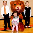 Braeson Peters, son of Dustin and Jennifer Peters Dalacie Wishon, daughter of Jeremy and Jenell Wishon Gibby Mitchell, son of Gib and Deree Mitchell Escort - Gravette Lion Mascot - Sayer Smith
