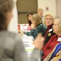 Tresha Jacky, center, listens as Katie Teague, Washington County Extension agent, answers questions ...