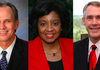 Finalists for the Arkansas State University-Jonesboro chancellor position are pictured, from left: Tim Hudson, Soraya M. Coley and John M. Beehler.