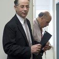 East Haven Mayor Joseph Maturo Jr., center, delivers a proclamation to an employee in East Haven, Co...