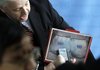 Gregory B. Starr, Under Secretary General of the United Nations for Safety and Security, displays a photo, Thursday Jan. 26, 2012 at U.N. headquarters, of two bags that contained 16 kilograms of cocaine seized last week at the U.N.'s mail intake center.