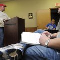 YOUTH TALK Gan Nunnally, president of Bentonville Youth Baseball, talks with a group of Centerton re...