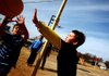 Arkansas Democrat-Gazette/JASON IVESTER --02/02/12--
Izard Elementary School third-graders Jose Zarate (cq) (left), 8, and Omar Franco, 8, play tetherball during recess at the Van Buren school on Thursday, Feb. 2, 2012. The elementary school will close at the end of the school year and students will be transfered to another local school.