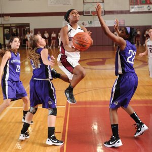 Baiyinnah Taylor, a Springdale High sophomore, was thrust into a starting role for the Lady Bulldogs after an injury to a teammate. Springdale hosts crosstown rival Springdale Har-Ber tonight in Bulldog Gym.

