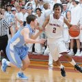 Springdalel’s Mytaah Crawford, right, drives around Braxton Jester of Springdale Har-Ber on Friday a...