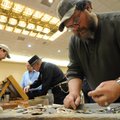 ARROWHEAD ARTIFACTS Brad Stiles of Fredonia, Kan., picks out choice bird points, or small arrowheads...