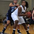 Springdale Har-Ber’s Summer Morgan, left, can’t keep up with Rogers High’s Taylor Strickland on Tues...