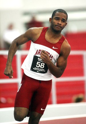 Arkansas freshman Akheem Gauntlet is giving the Razorbacks a lift in the longer sprints this season. He has the nation’s top time in the 200 meters and the fourth-best time in the 400. 