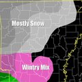 Snow is expected to fall in parts of northern and western Arkansas over the weekend, according to th...