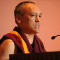 Geshe Dakpa Topgyal speaks Jan. 25 during a lecture at the Fayetteville Public Library sponsored by ...