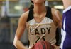 Arkansas Democrat-Gazette/RYAN MCGEENEY --01-31-2012--  Prairie Grove girls junior Justyne Huber takes looks for an open passing lane during the first half of Tuesday night's game against Ozark at Prairie Grove.