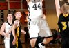 Jacob Hall of Pea Ridge attempts a shot against Prairie Grove in the 4A-1 Tournament at Gravette on Wednesday. Correction: Jacob Hall was originally misidentified in this cutline.