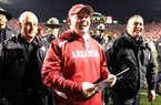 Arkansas Coach Bobby Petrino will face LSU in Fayetteville on Thanksgiving weekend instead of Little Rock this season. The Oct. 27 game against Mississippi has been moved to Little Rock to make up for the switch.