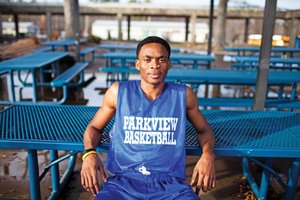 Nigerian-born Parkview basketball player Emmanuel Adoyi hopes to support his family by prospering in America.