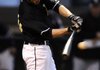 Chris Scroggins, Bentonville leadoff hitter, connects for a single base hit Wednesday during the Tigers’ game against Conway at the Best Sports Classic in Bentonville.