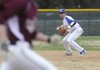 Rogers High’s Timmy Seldonridge throws out a Siloam Springs runner in a game played earlier this season. The Mounties, fresh off a successful road trip through Arizona, will return to 7A-West Conference play today at Bentonville. Game one of the doubleheader is set for 4:30 p.m.
