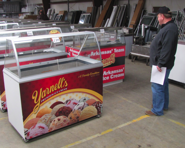 a-potential-bidder-looks-over-yarnells-freezers-at-a-bankruptcy-auction-last-year-the-auction-ultimately-culminated-with-a-chicago-company-buying-all-the-assets-yarnells-is-expected-to-be-back-on-store-shelves-soon
