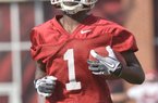 Arkansas receiver Marquel Wade had 7 catches for 153 yards and 3 touchdowns in last Friday’s scrimmage. 