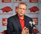 University of Arkansas Athletic Director Jeff Long addresses the media during a press conference Thu