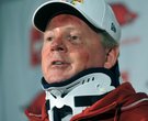 University of Arkansas coach Bobby Petrino speaks to the media during a press conference before prac
