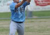 Brandon Jansen of Springdale Har-Ber catches a fly ball Saturday for an out against Alma’s Wesley LaRue at Tyson Sports Complex in Springdale.