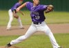 Fayetteville’s Andy Pagnozzi delivers a pitch in relief on April 7 during the Purple’Dogs’ 8-4 win over Conway at Fayetteville.