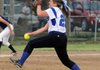 Rogers’ Haylee Zimmerman pitches against Springdale Har-Ber in the sixth inning April 5 at Central Junior High in Springdale.