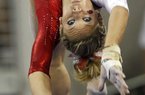 Arkansas’ Jaime Pisani competes on the balance beam during Friday’s semifinals of the NCAA Women’s Gymnastics Championships on Friday in Duluth, Ga. 