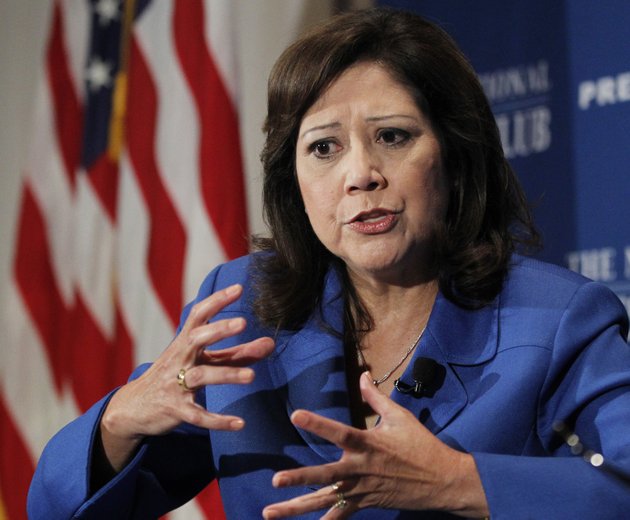in-this-aug-30-2011-file-photo-labor-secretary-hilda-solis-speaks-at-the-national-press-club-in-washington-an-aging-population-and-an-economy-that-has-been-slow-to-rebound-are-straining-the-long-term-finances-of-social-security-and-medicare-the-governments-two-largest-benefit-programs-those-problems-are-getting-new-attention-monday-as-the-trustees-who-oversee-the-massive-programs-release-their-annual-financial-reports