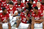 Former Arkansas wide receivers Jarius Wright (from left), Joe Adams and Greg Childs were all selected during the fourth round of the NFL Draft on Saturday. Adams was taken by Carolina, while Wright and Childs were selected by Minnesota.