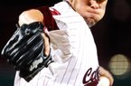 South Carolina pitcher Michael Roth puts his undefeated record on the line tonight when the Gamecocks take on Arkansas at Baum Stadium in Fayetteville. 