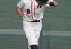 Forrest Ward of Rogers Heritage catches a ball that dropped shallow in right field April 26 during game one of a doubleheader against Bentonville High School at Veterans Park in Rogers.
