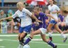 Cory Murray, Fayetteville senior, right, and Kaitlyn Miller, Bryant senior, left, vie for the ball Friday during play at Southside High School in Fort Smith.