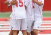 Springdale players celebrate a first half goal Friday during play against Rogers at Northside High School in Fort Smith. Go to photos.nwaonline.com to see more photos.