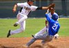 Bryant 9, Bentonville 0 Bryant’s Tyler Nelson (right) steals second as Bentonville’s Dallas Hardison (left) tries to make the catch during the fourth inning of Monday’s Class 7A baseball semifinal at Burns Park in North Little Rock. Nelson also stole third base and scored in the inning. Bryant will face Conway for the Class 7A title on Friday in Fayetteville.