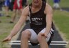 Jarod Cousins of Gentry long jumps during the Lion Relays in Gravette. Cousins was selected as the All-NWA Media Newcomer of the Year in boys track and field.