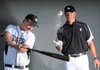 Trent Hill, left, and Todd Abbott of Bentonville High School are the NWA Media All-Big 6 Baseball Player and Coach of the Year, respectively. 