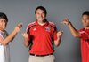Springdale High School’s Roberto Castro, left, D.J. Beeler, center, and Nelson Landaverde are the NWA Media All-Big 6 Boys Soccer Newcomer, Coach, and Player of the Year.